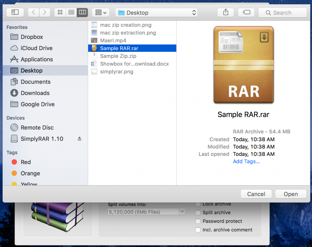 How To Open ZIP And RAR Files On Mac OS X Or MacOS 