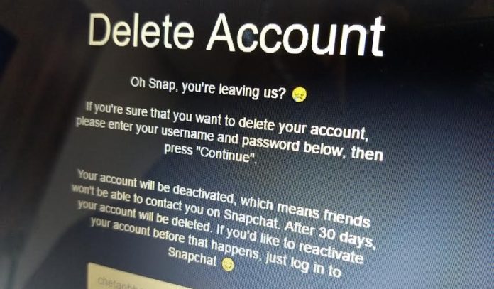 delete snapchat account permanently