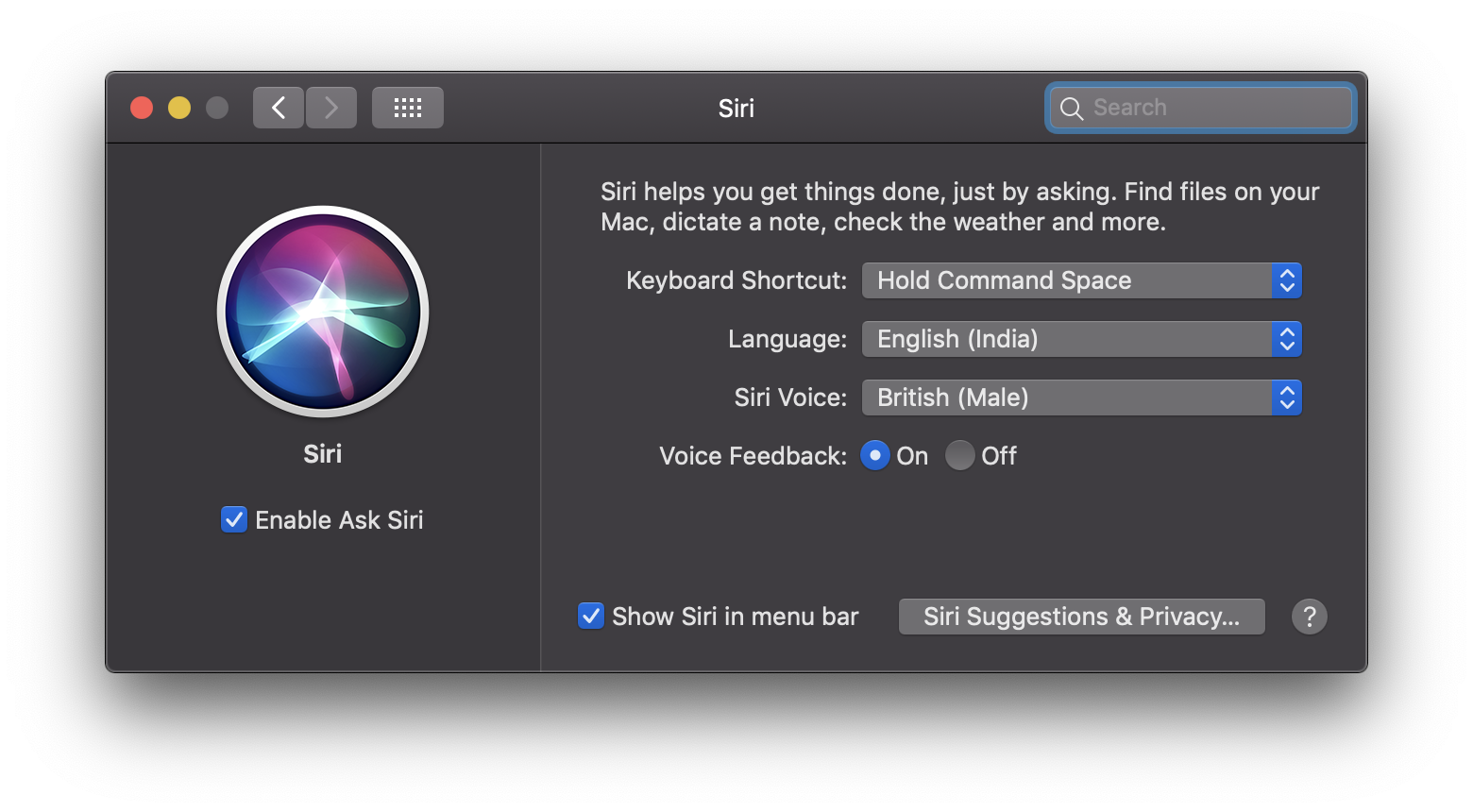 Как отключить siri на mac os